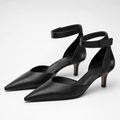 Black Pointed-Toe Slingback Pumps