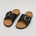 Black Buckle Cork Sandals