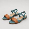 Two-Tone Ankle-Strap Sandals