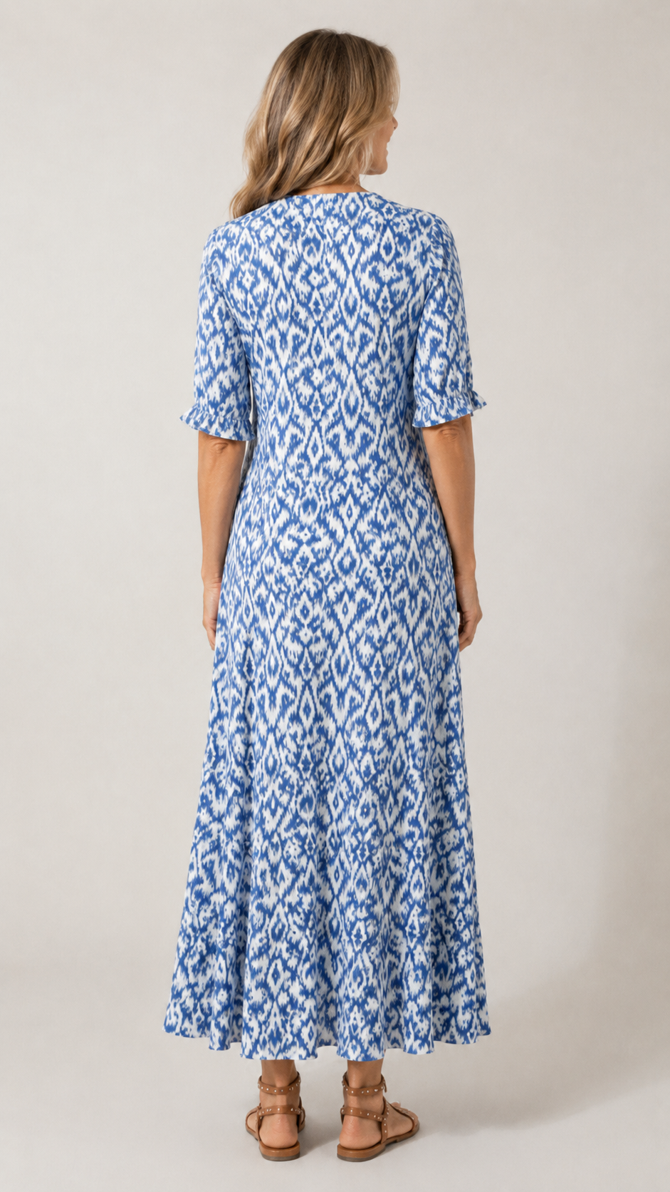 Boho Geometric V-Neck Maxi Dress
