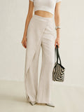 Effortless Linen Wide Leg Pants for Women with High Waist Flowing Relaxed Casual Style