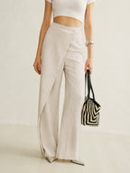 Effortless Linen Wide Leg Pants for Women with High Waist Flowing Relaxed Casual Style