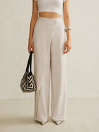 Effortless Linen Wide Leg Pants for Women with High Waist Flowing Relaxed Casual Style