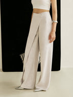 Effortless Linen Wide Leg Pants for Women with High Waist Flowing Relaxed Casual Style
