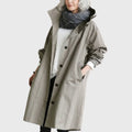 Effortless Hooded Coat for Women with Button Front Long Sleeve Relaxed Oversized Fall Style