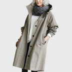 Effortless Hooded Coat for Women with Button Front Long Sleeve Relaxed Oversized Fall Style