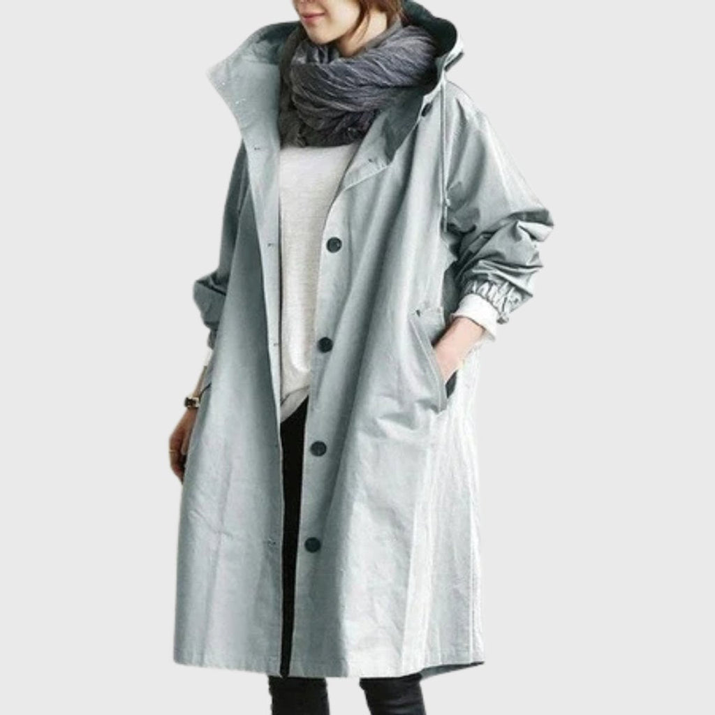 Effortless Hooded Coat for Women with Button Front Long Sleeve Relaxed Oversized Fall Style