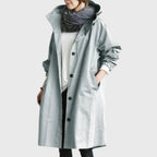 Effortless Hooded Coat for Women with Button Front Long Sleeve Relaxed Oversized Fall Style