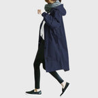 Effortless Hooded Coat for Women with Button Front Long Sleeve Relaxed Oversized Fall Style