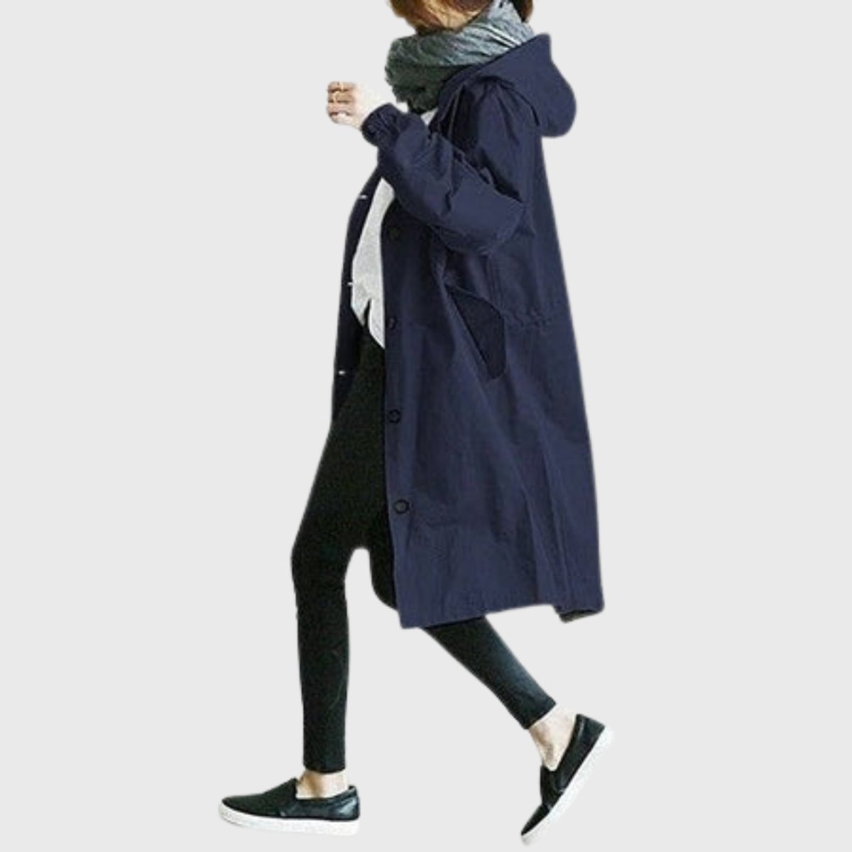Effortless Hooded Coat for Women with Button Front Long Sleeve Relaxed Oversized Fall Style