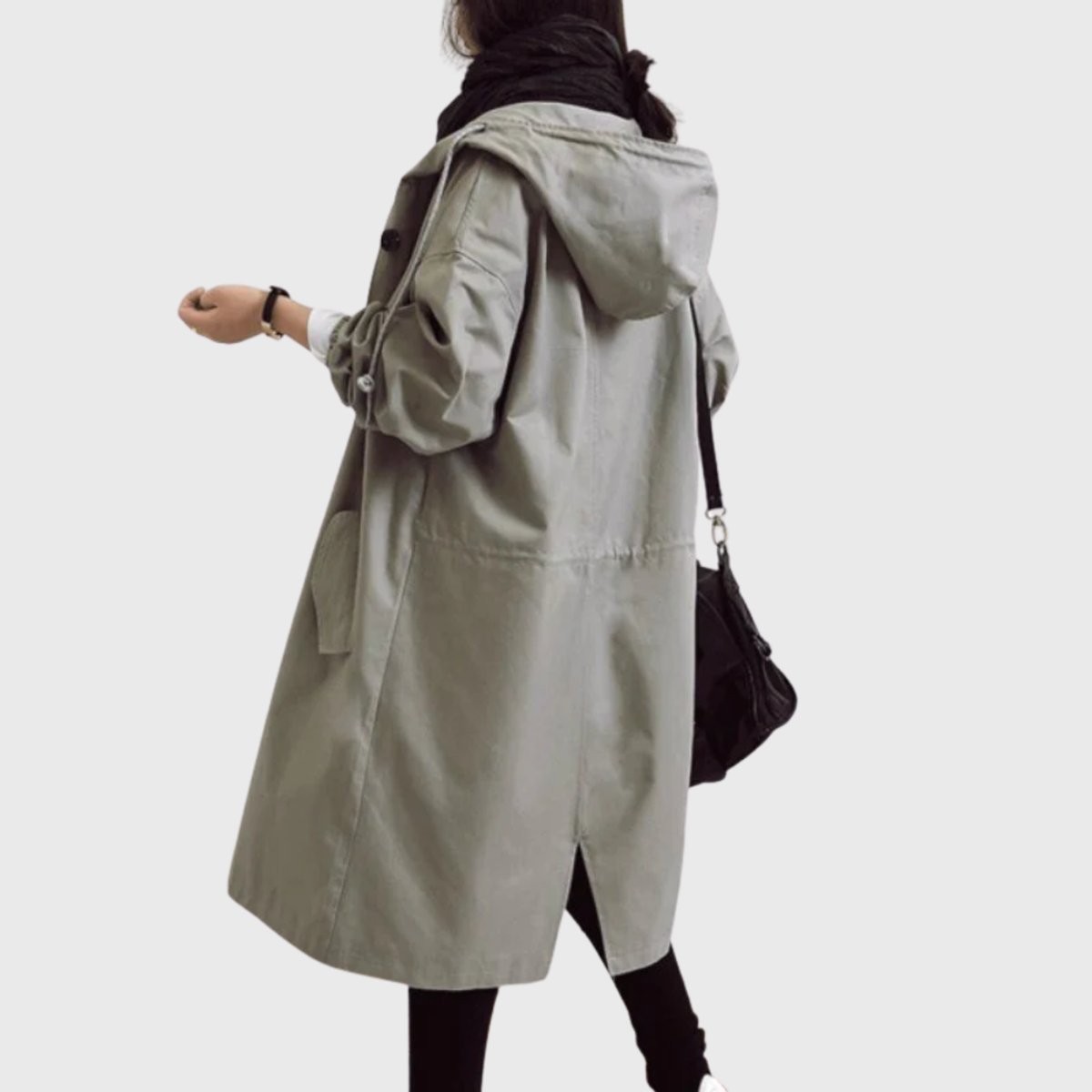 Effortless Hooded Coat for Women with Button Front Long Sleeve Relaxed Oversized Fall Style