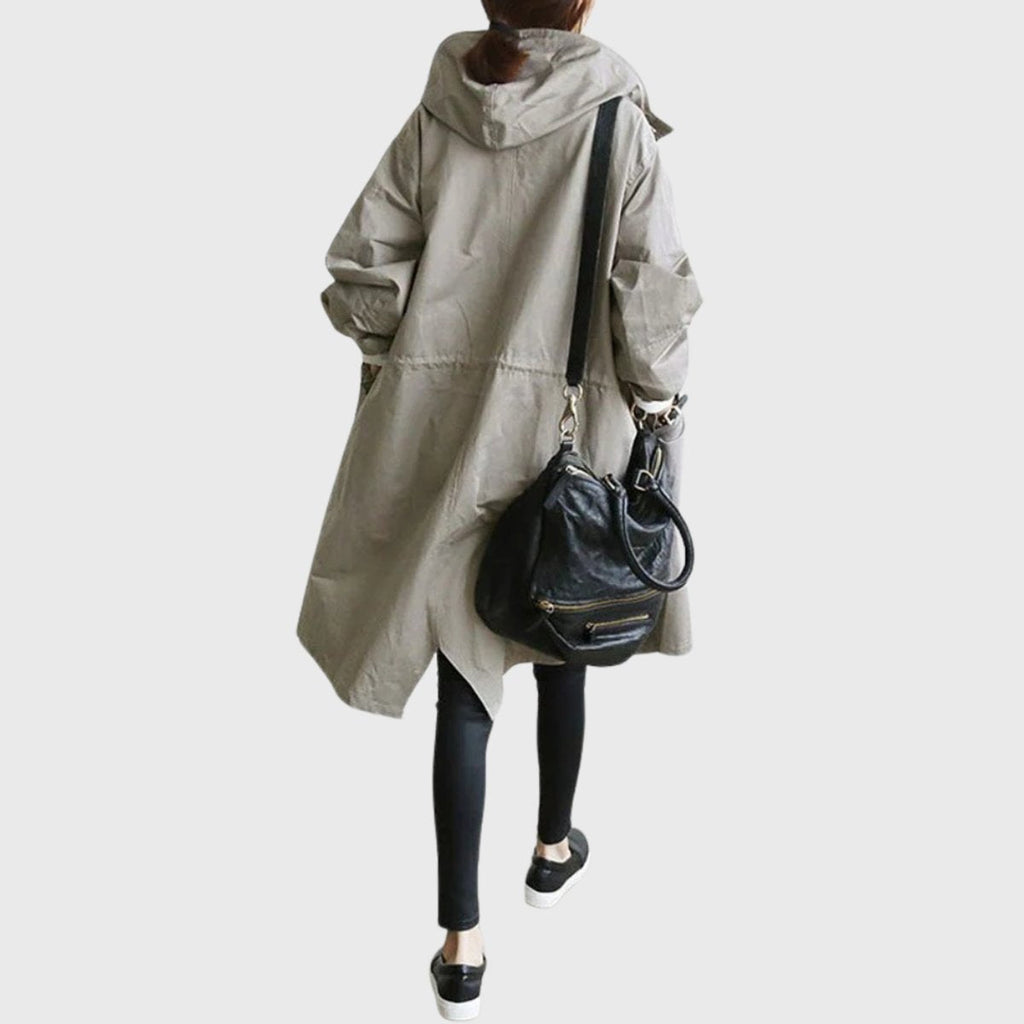 Effortless Hooded Coat for Women with Button Front Long Sleeve Relaxed Oversized Fall Style