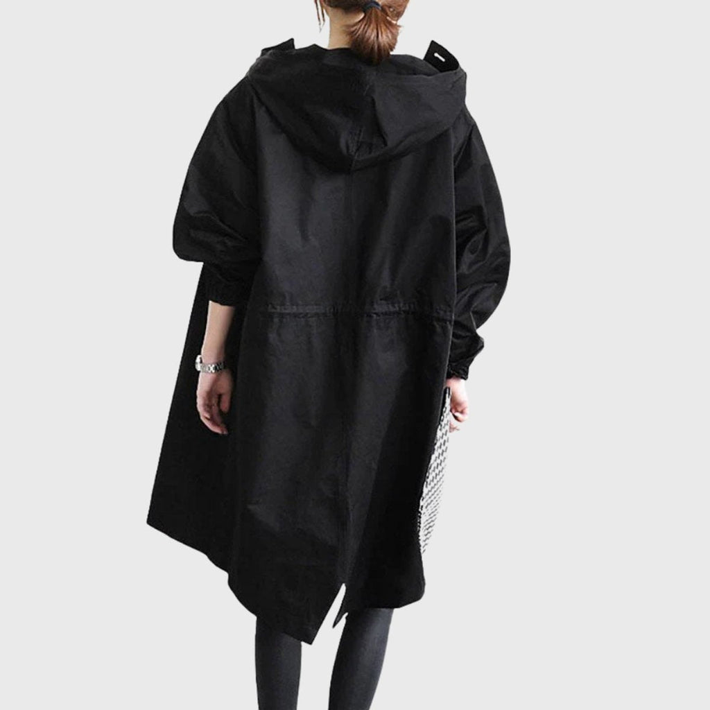 Effortless Hooded Coat for Women with Button Front Long Sleeve Relaxed Oversized Fall Style