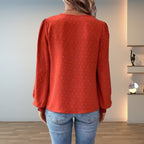 Effortless Lace Blouses for Women with V Neck Long Sleeve Relaxed Boho Style