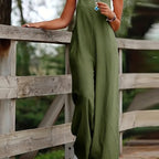 Effortless Overall Jumpsuit for Women with Adjustable Strap Wide Leg Relaxed Casual Boho Style