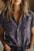 Effortless Tie Dye Blouses for Women with Button Up Collar Short Sleeve Relaxed Casual Style