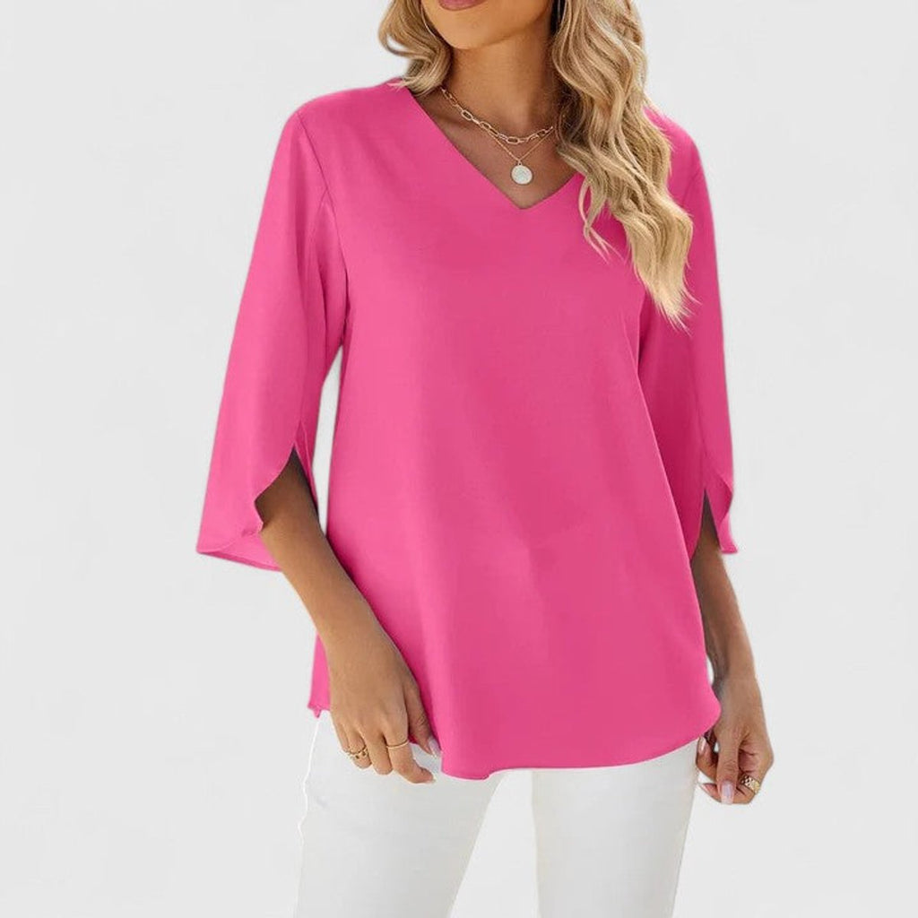 Effortless Ruffle Blouses for Women with V Neck Half Sleeve Relaxed Flowy Casual Style