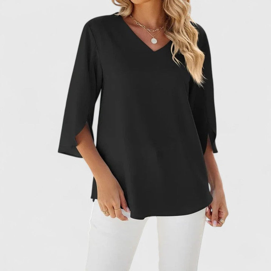 Effortless Ruffle Blouses for Women with V Neck Half Sleeve Relaxed Flowy Casual Style