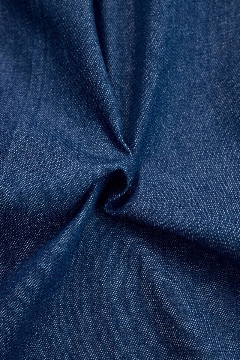 Effortless Dark Blue Denim Jumpsuit for Women with Zip Front Long Sleeve Relaxed Wide Leg Style